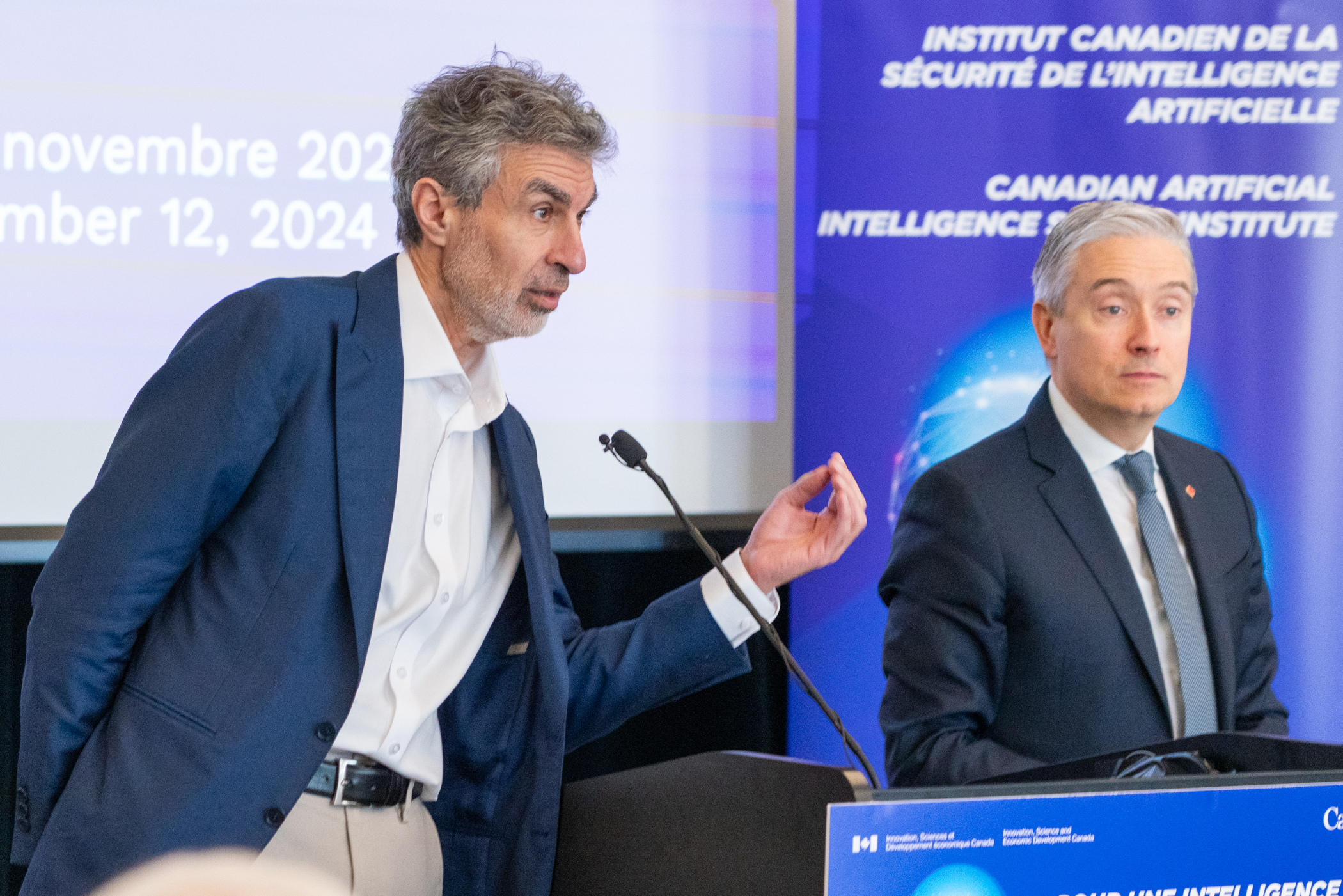 Picture of Yoshua Bengio and François-Philippe Champagne, Canada’s Minister of Innovation, Science and Industry