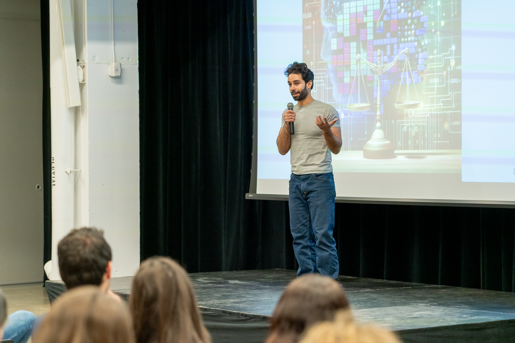 Abdelrahman Zayed during his presentation.