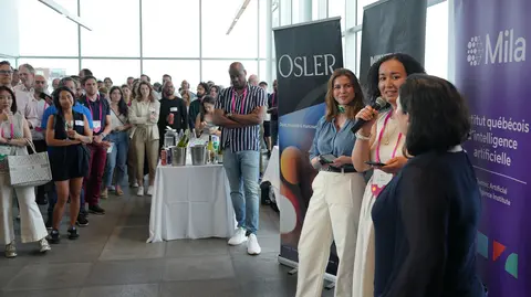 A large group of people attending an event. 