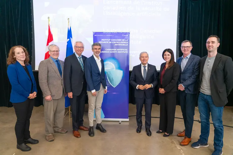Group picture for the launch of the Canadian Artificial Intelligence Safety Institute