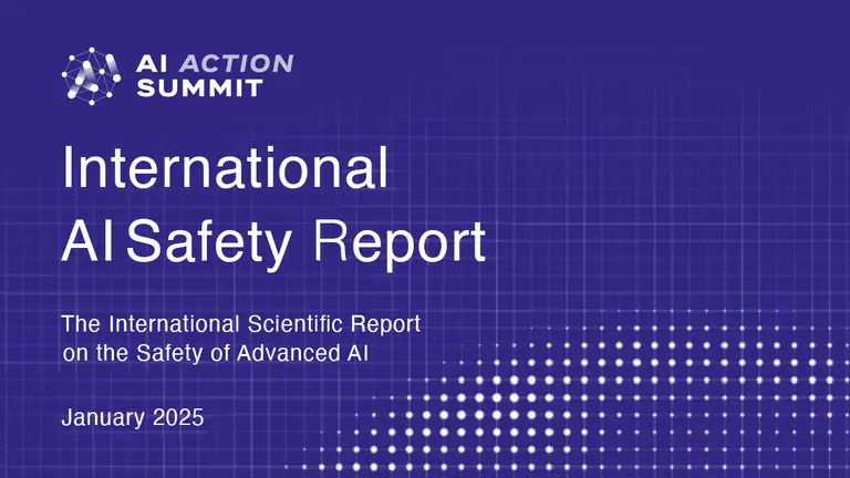 Identité visuelle du rapport sur la sécurité de l'IA. 
