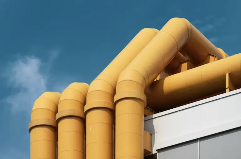 large yellow gas pipe