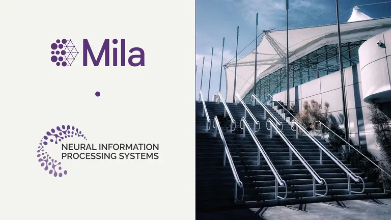 logo Mila and NeurIPS with a picture of San Diego Convention Center