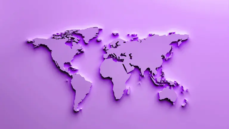 3d map in strong purple