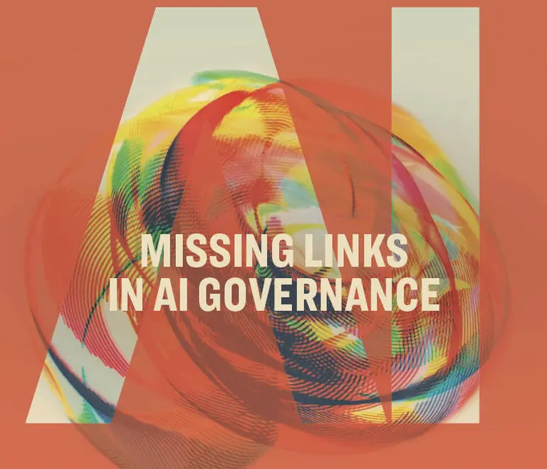 The cover of the book Missing Links in AI Governance