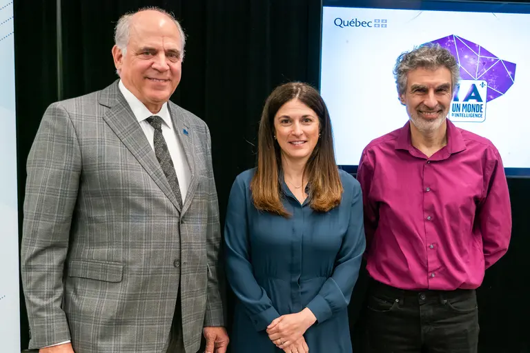 Picture of Pierre Fitzgibbon, Valerie Pisano and Yoshua Bengio