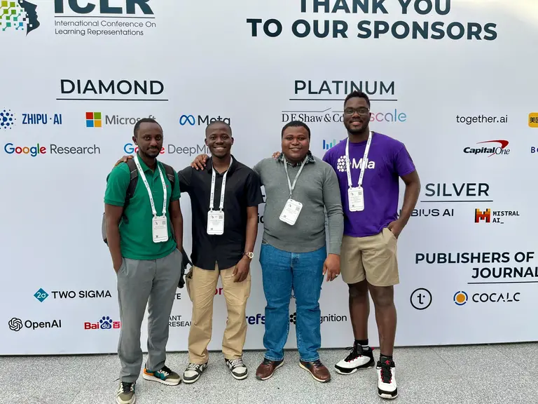 Pictures of Mila researchers at the ICLR 2024 event