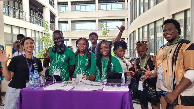 The Mila booth at the Deep Learning Indaba conference.