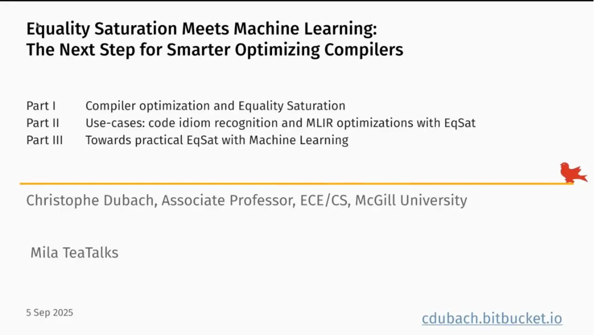 Tea talks cover presentation 