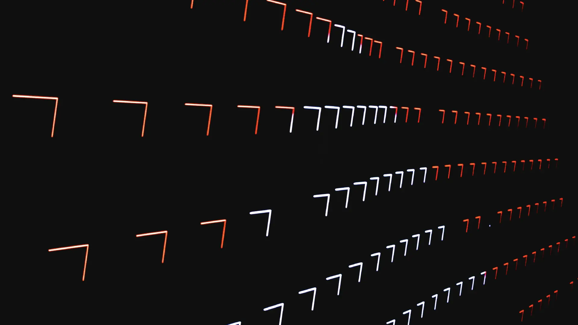 conceptual picture of a series of red and white square on a black background computer