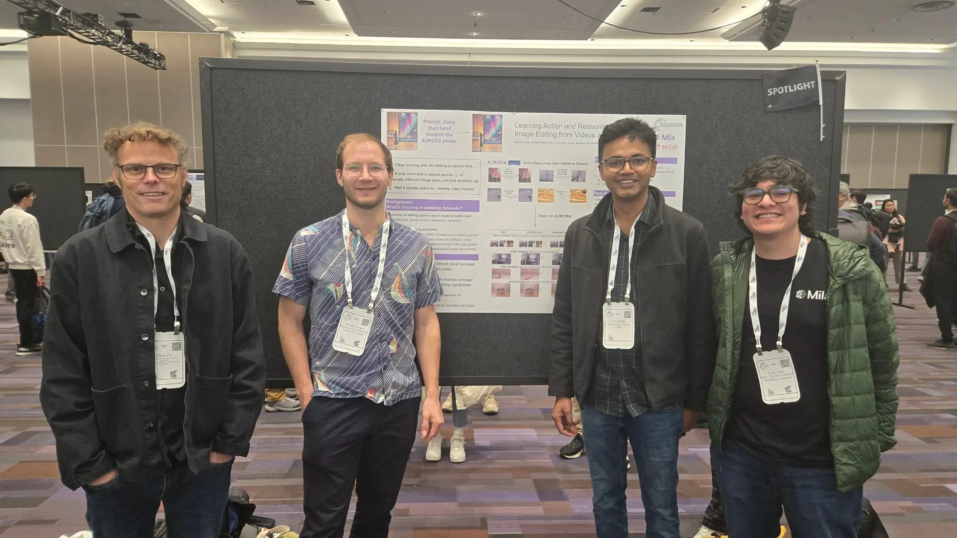 Prof et étudiants à NeurIPS 2024