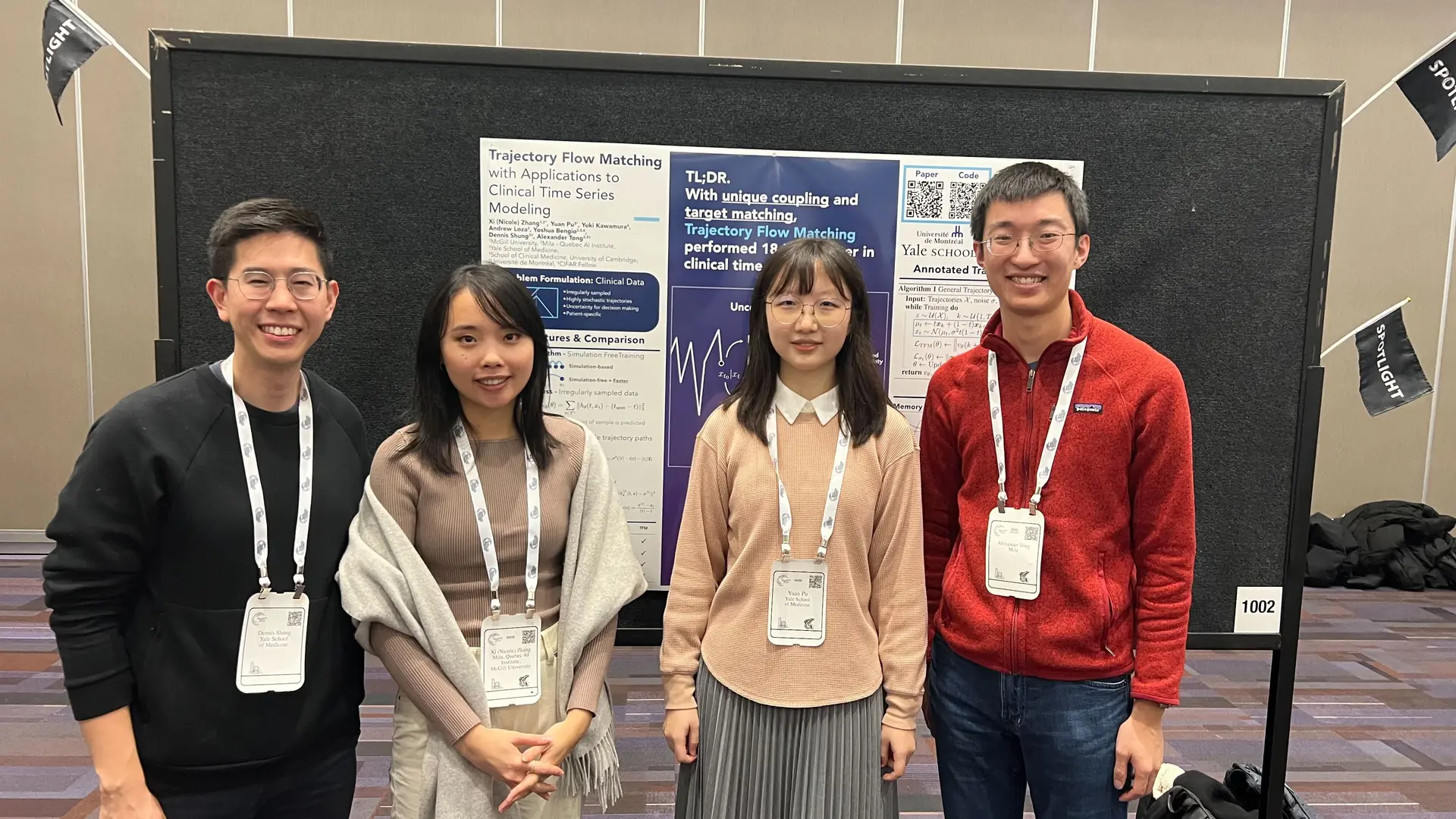 Prof et étudiants à NeurIPS 2024