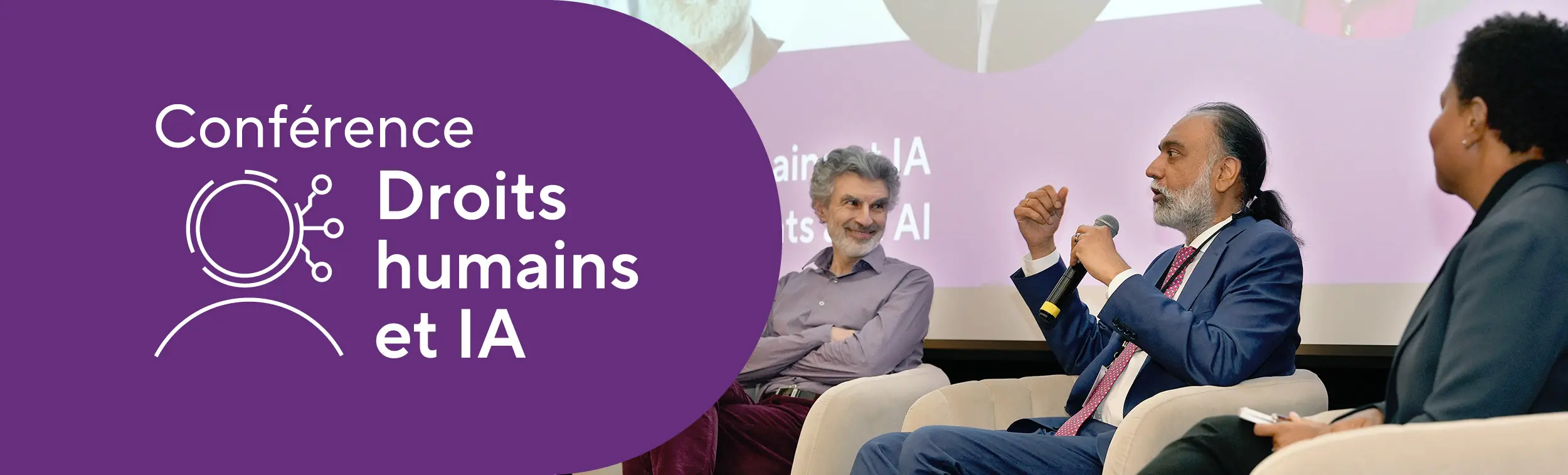 panélistes lors de la conférence sur les droits humains et l'IA