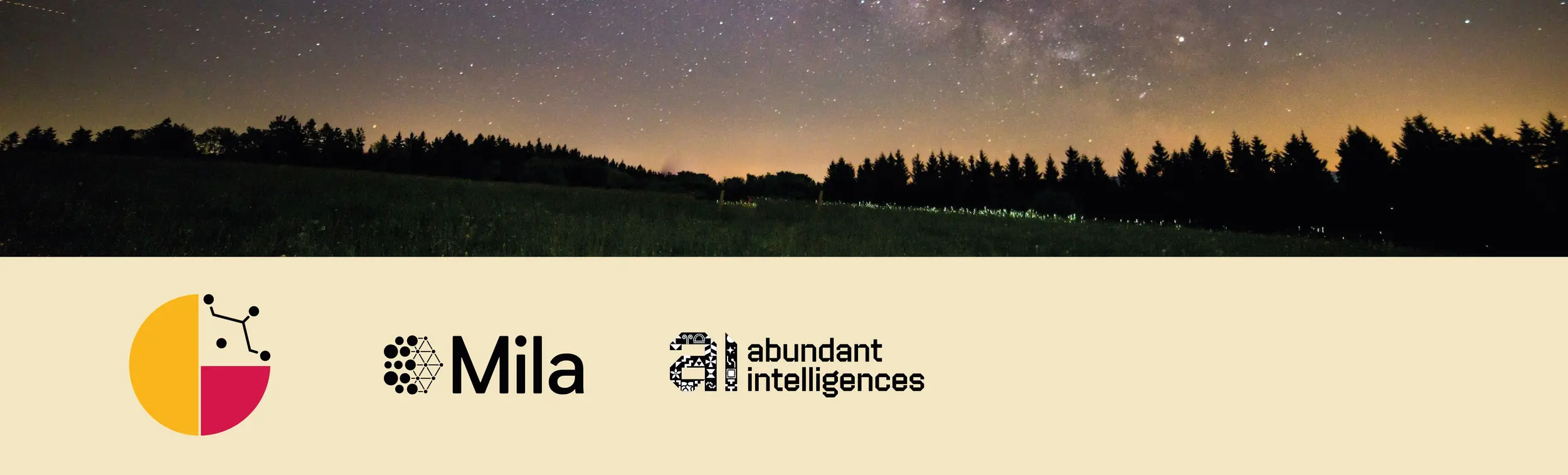 picture of landscape and sky at night with partners logo in the footer