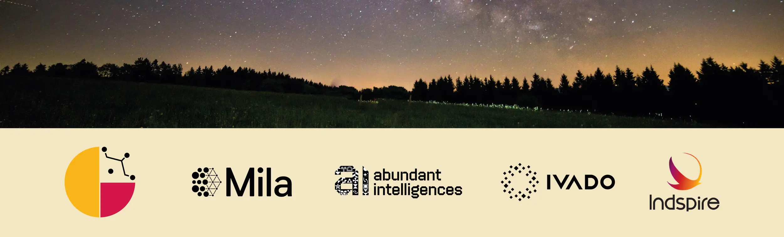 picture of landscape and sky at night with partners logo in the footer