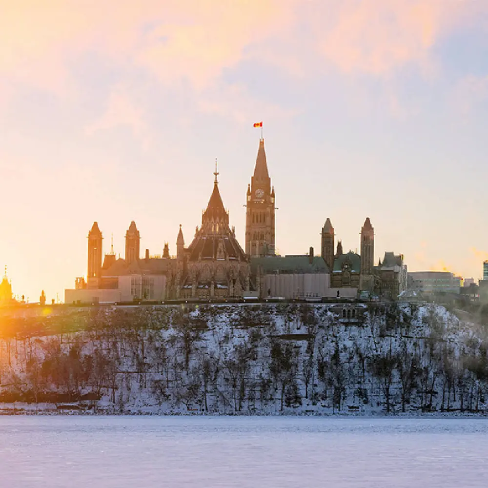 View of Ottawa's Parliament from the Ottawa River.