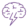 icon of a brain with a lightning