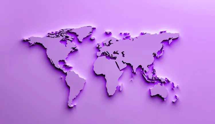 3d map in strong purple