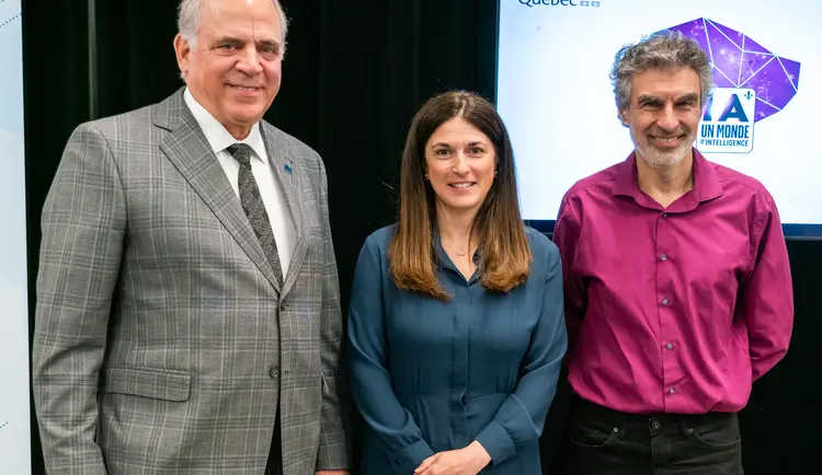 Picture of Pierre Fitzgibbon, Valerie Pisano and Yoshua Bengio