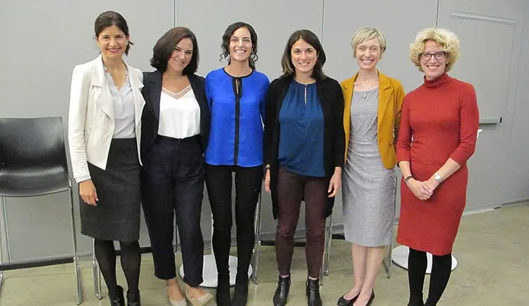 Valérie Pisano, Isabelle Charest et Marianne Lefebvre lors du lancement du programme Accélérateur mentoral